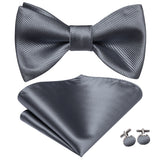 Dropshipping Jacquard Silk Mens Self Bow Tie Hanky Cufflinks Set Male Butterfly Knot Bowtie Wholesale for Male Wedding Business