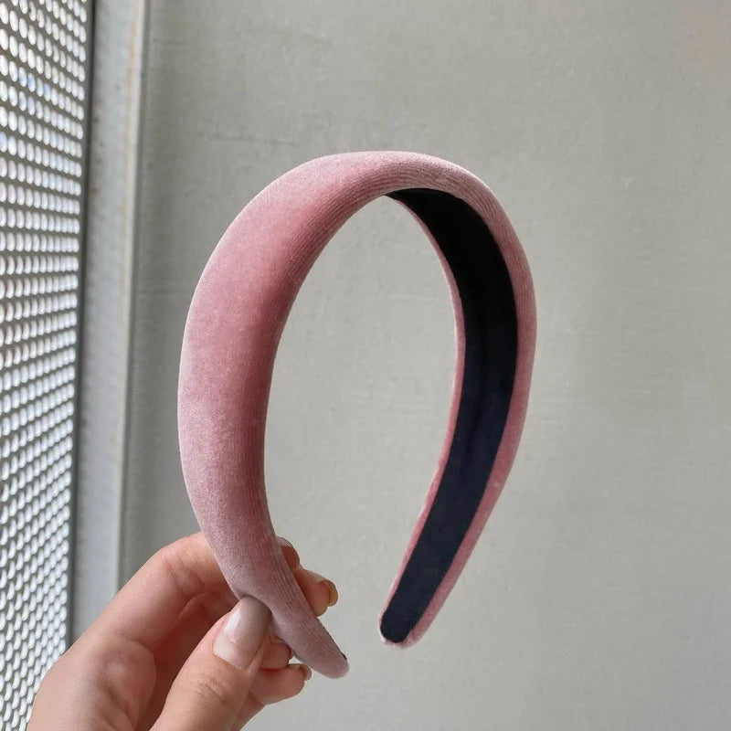 Autumn Winter Soft Velvet Cloth Sponge Padded Hairbands for Women Girls Casual Shopping Face Washing Dress Up Hair Accessories