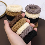 50/10Pcs New Korean Woman Big Elegant Elastics Hair Band Solid Color Scrunchies Hair Ties Ladies Ponytail Hold Hair Accessories