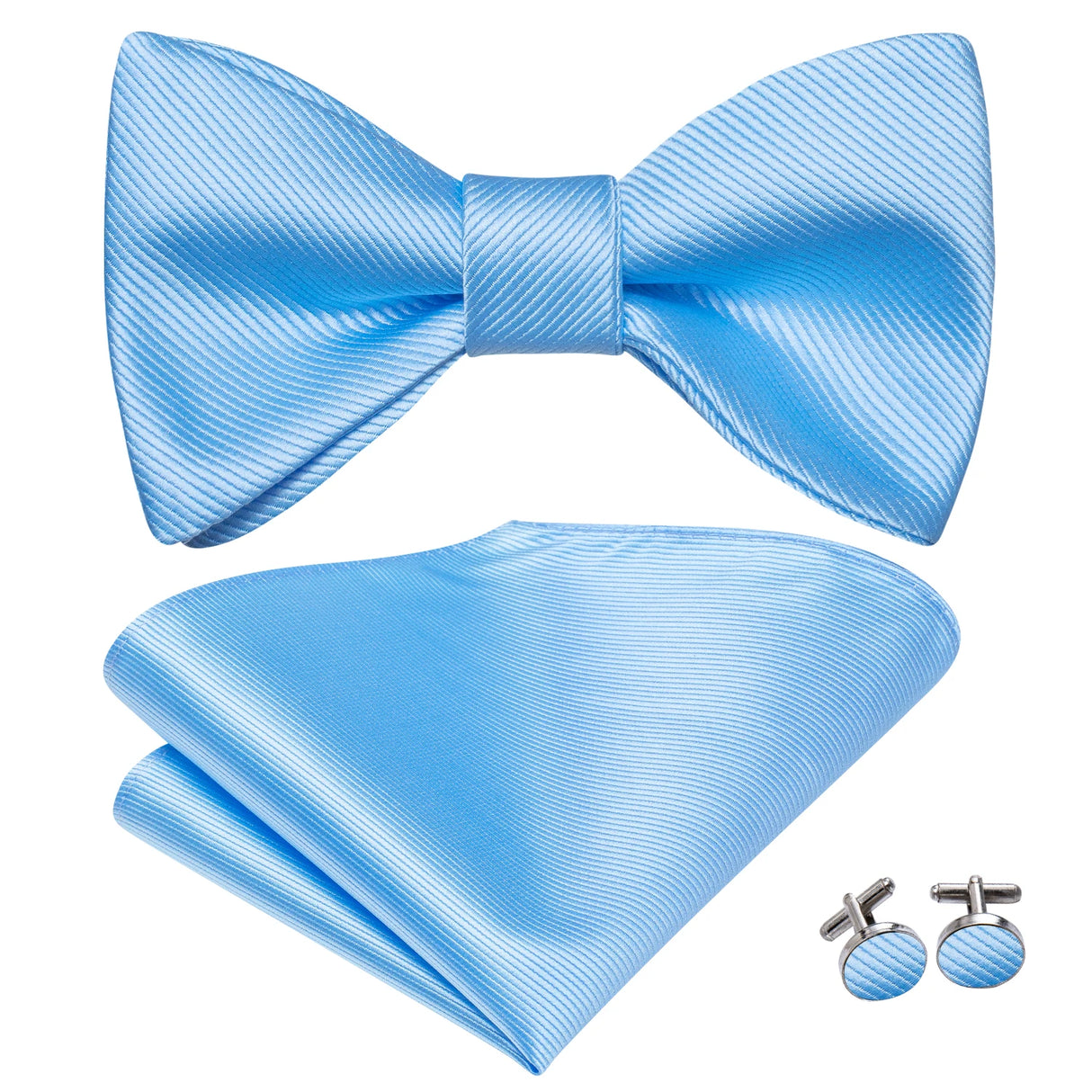 Dropshipping Jacquard Silk Mens Self Bow Tie Hanky Cufflinks Set Male Butterfly Knot Bowtie Wholesale for Male Wedding Business