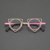 Ultra Light Pure Titanium Inverted Triangle Glasses Frame Female New Multi-color Personality Myopia Reading Prescription Eyewear