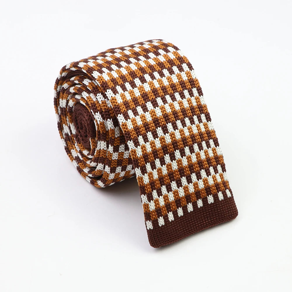 Cravates classiques en tricot pour hommes, cravates décontractées, à pois, à carreaux, pour loisirs, chaudes, pour affaires, mariage, largeur 6 cm