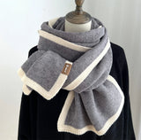Fashion Solid Warm Cashmere Scarf for Women Winter Design Knitted Neckercheif Thick Woolen Yarn Shawl Neck Wrap Bufandas Muffler
