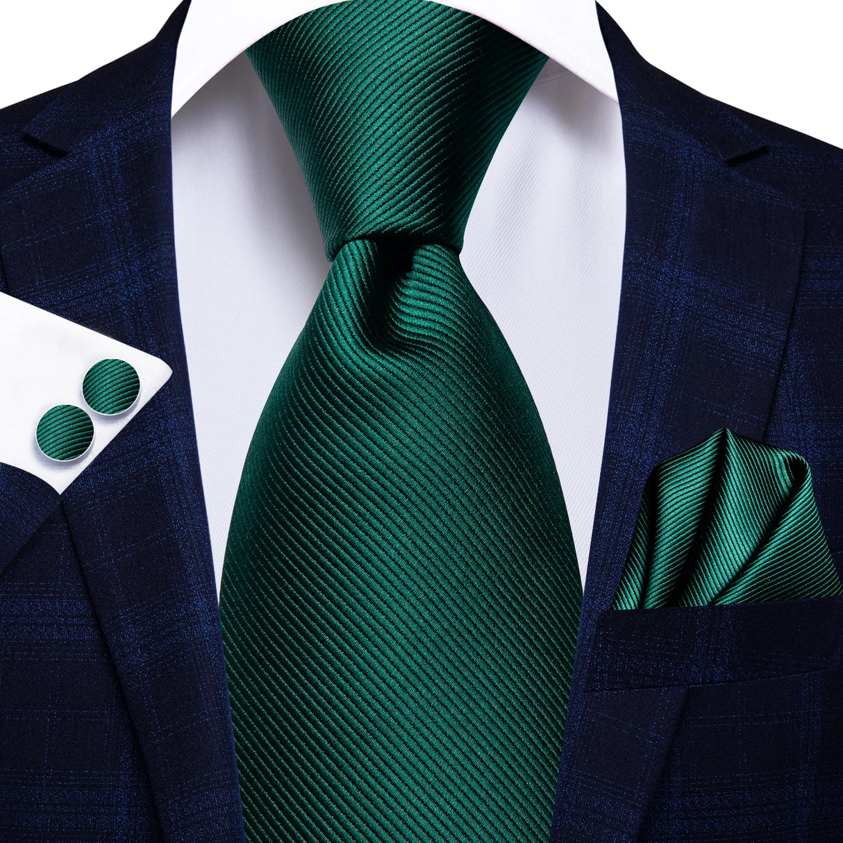 Cravate de mariage en soie unie bleu clair Hi-Tie pour homme, design tendance, boutons de manchette élégants, pour affaires, fête, livraison directe