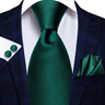 Cravate de mariage en soie unie bleu clair Hi-Tie pour homme, design tendance, boutons de manchette élégants, pour affaires, fête, livraison directe