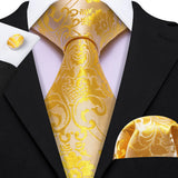 Ensemble élégant de cravates et boutons de manchette en soie à fleurs multiples pour homme, cravate jacquard à fleurs pour mariage, entreprise, fête, événement, Barry.Wang