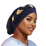 New African Headband Turban Cap Muslim Fried Dough Twists Braid Head Cap Islamic Chemo Hair Care Hats Beanie Headscarf
