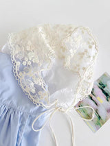 1 foulard triangulaire en dentelle rétro des années 1950, foulard brodé en dentelle, bandana floral au crochet pour femmes et filles