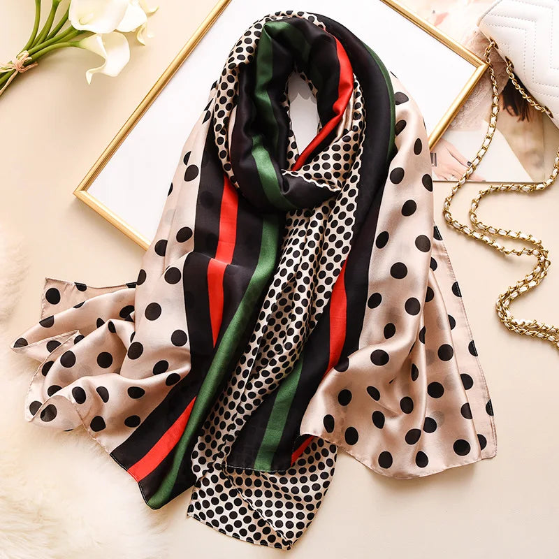 180*90cm Luxury Brand Women Summer Silk Scarves Shawl Lady Wrap Soft Female Europe Designer Beach Bandanna foulard muffler pareo