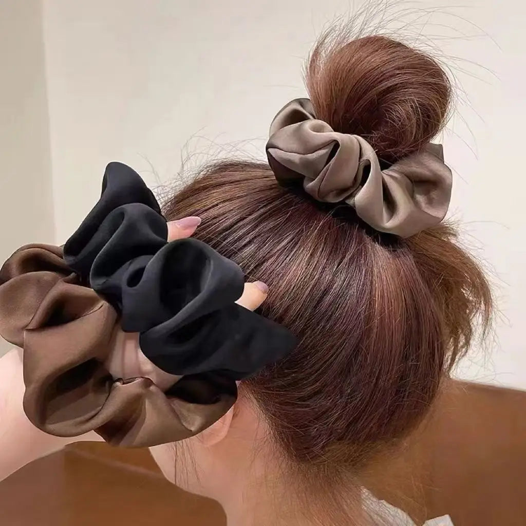 1 chouchou en satin de soie pour femme, accessoire pour cheveux coréens, élastique pour queue de cheval