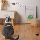 NONOR Simulation Bird Interactive Cat Toy Funny Feather Bird with Bell Cat Stick for Kitten Playing Teaser Wand Toy Cat Supplies