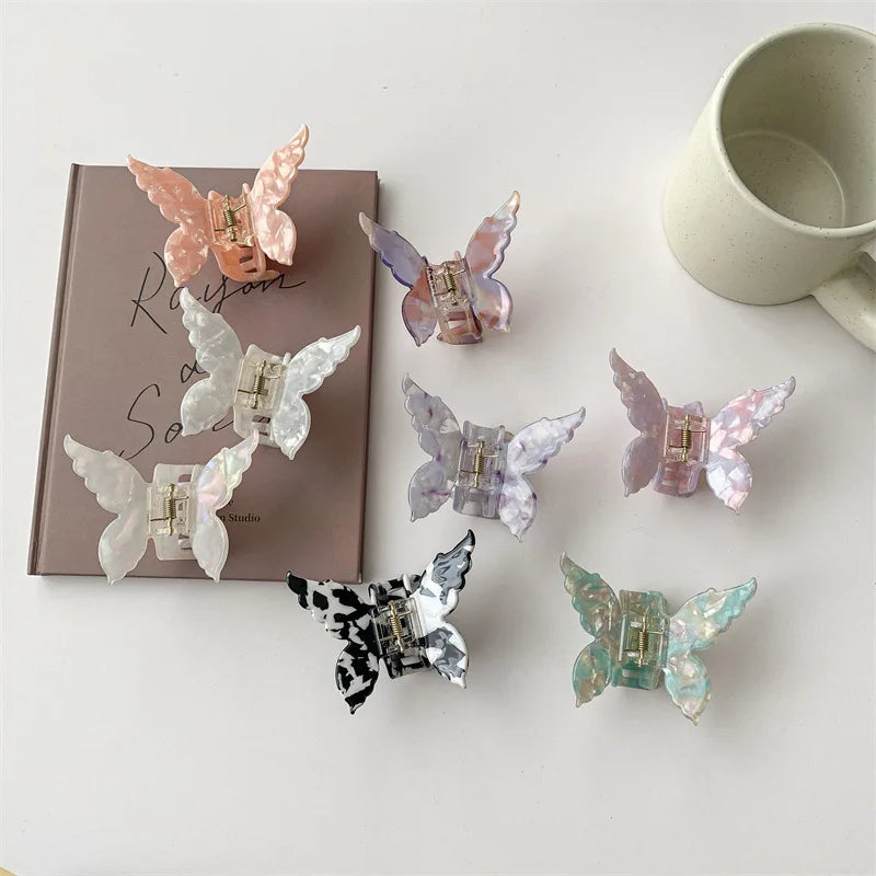 1PC French Butterfly Clip  Mermaid Hair Clip Acetic Acid Hair Clip Retro Back of Head Hair Accessories Hairpin.