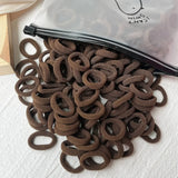 LOVEKIKI 50 bandas elásticas para el cabello, accesorios para el cabello para niñas, mini diademas de nailon coloridas, soporte para coletas, adornos para el cabello