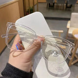 Light Frame Anti Blue Glasses Transparent Black Optical Glasse Women Men Square Eyewear Blocking eyeglasse Spectacle Eyeglasses