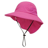 Spring Summer Baby Hat Beach Sun Protection Neck Kids Bucket Hats for Girls Boys Adjustable Children Cap Baby Accessories 6M-6Y