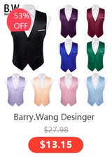 Barry.Wang Nouveauté Soie Hommes Cravate Mouchoir Boutons de Manchette Ensemble Jacquard Animal Dinosaure Chauve-Souris Gravat Cravate Pour Homme Mariage Affaires