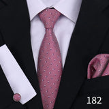 Cravate pour homme classique à carreaux, mouchoirs, cravate rouge, boutons de manchette pour homme, chemisier, affaires, mariage, accessoires, collier pour femme, cadeau pour homme