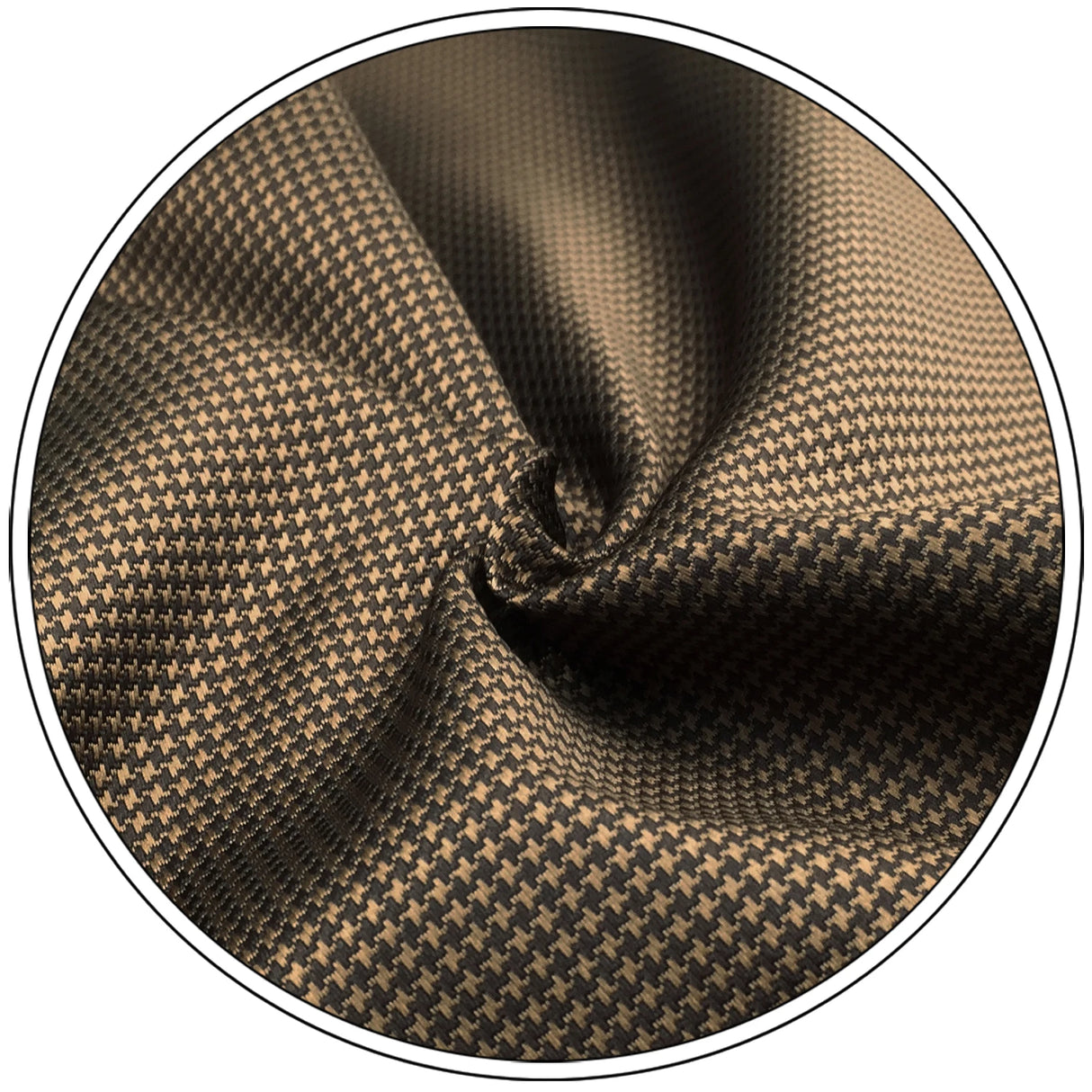 U27 Brown Houndstooth Necktie Set Handmade Wedding Fashion Extra Long Size Classic Ties for Mens Hanky