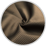 U27 Brown Houndstooth Necktie Set Handmade Wedding Fashion Extra Long Size Classic Ties for Mens Hanky