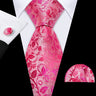 Red Silk Wedding Necktie Jacquard Woven Striped Ties For Men Tie Handkerchief Cufflink Set Barry.Wang Fashion Designer FA-5028