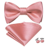 Hi-Tie Ensemble nœud papillon en soie pour homme, mouchoir et boutons de manchette, bleu, rouge, or, noir, blanc, jacquard, nœud papillon, mariage, affaires