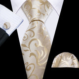 Ensemble élégant de cravates et boutons de manchette en soie à fleurs multiples pour homme, cravate jacquard à fleurs pour mariage, entreprise, fête, événement, Barry.Wang
