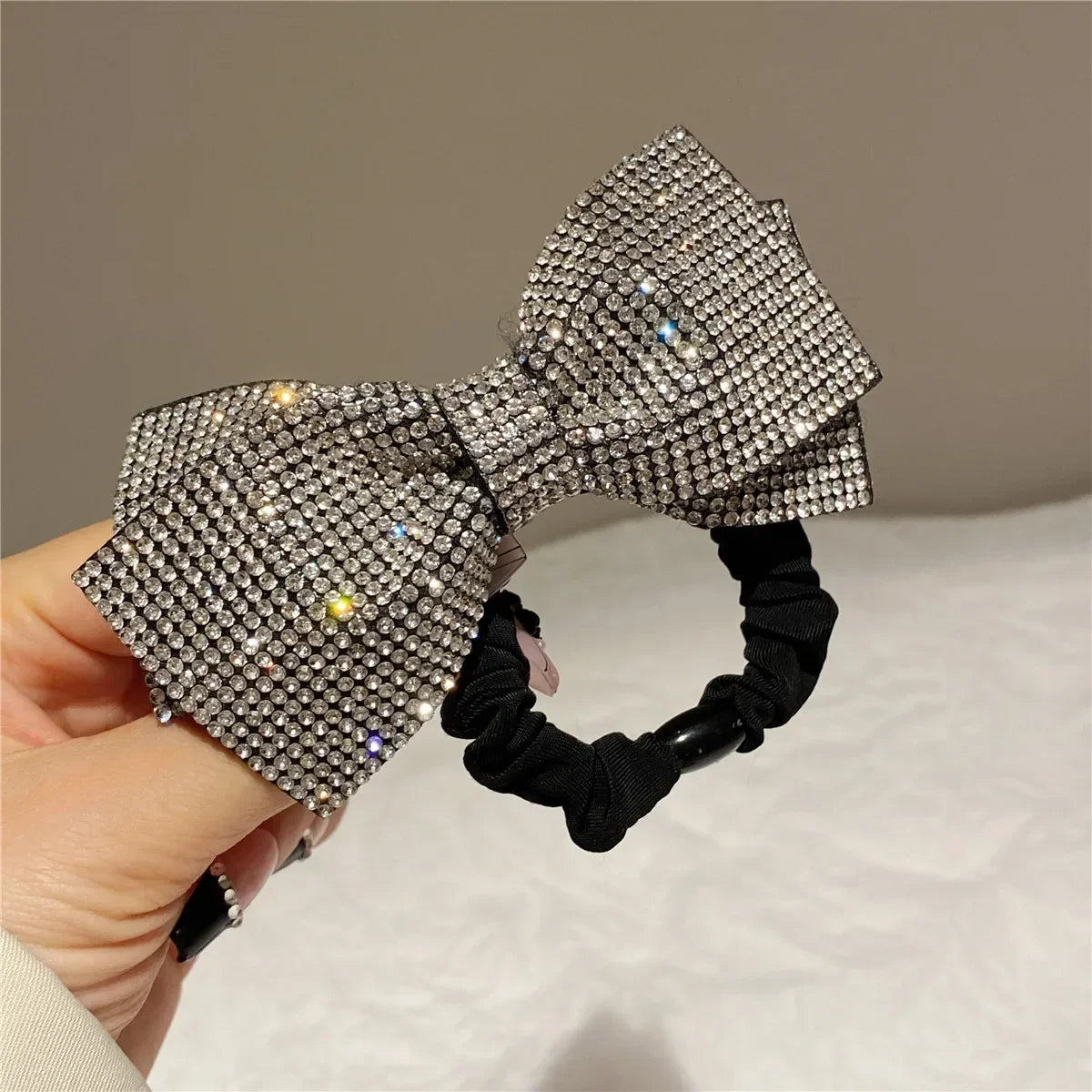 Élastiques à cheveux coréens en forme de nœud pour femmes et filles, en cristal brillant, pour queue de cheval, bandeaux en caoutchouc, accessoires pour cheveux i-Remiel