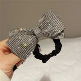 Élastiques à cheveux coréens en forme de nœud pour femmes et filles, en cristal brillant, pour queue de cheval, bandeaux en caoutchouc, accessoires pour cheveux i-Remiel