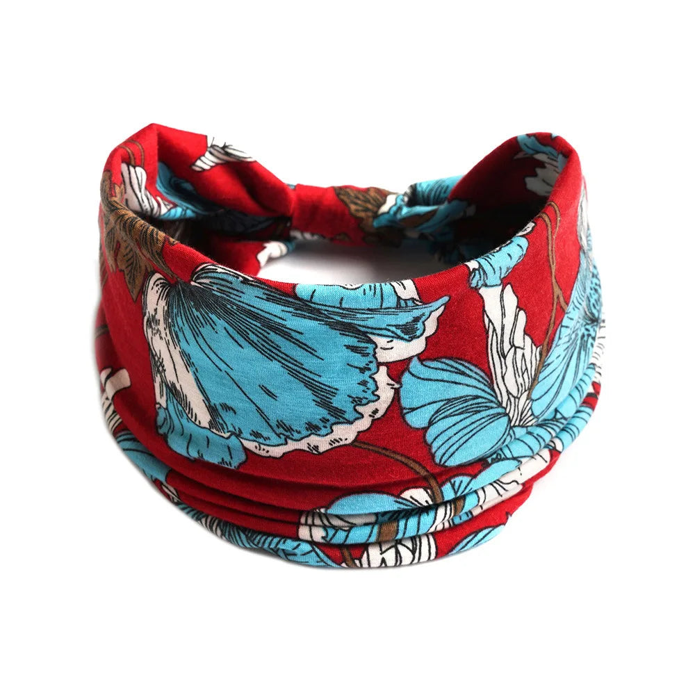 Bohemian Wide Cotton Stretch Headbands Women Headwrap Turban Headwear Bandage Hairbands Bandana Wide Headbands Hair Accessories