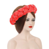 Fashion Candy Color Braids Twist Headbands for Women African Headwear Elastic Hair Bands Ladies Turban Female Bandage Headwrap