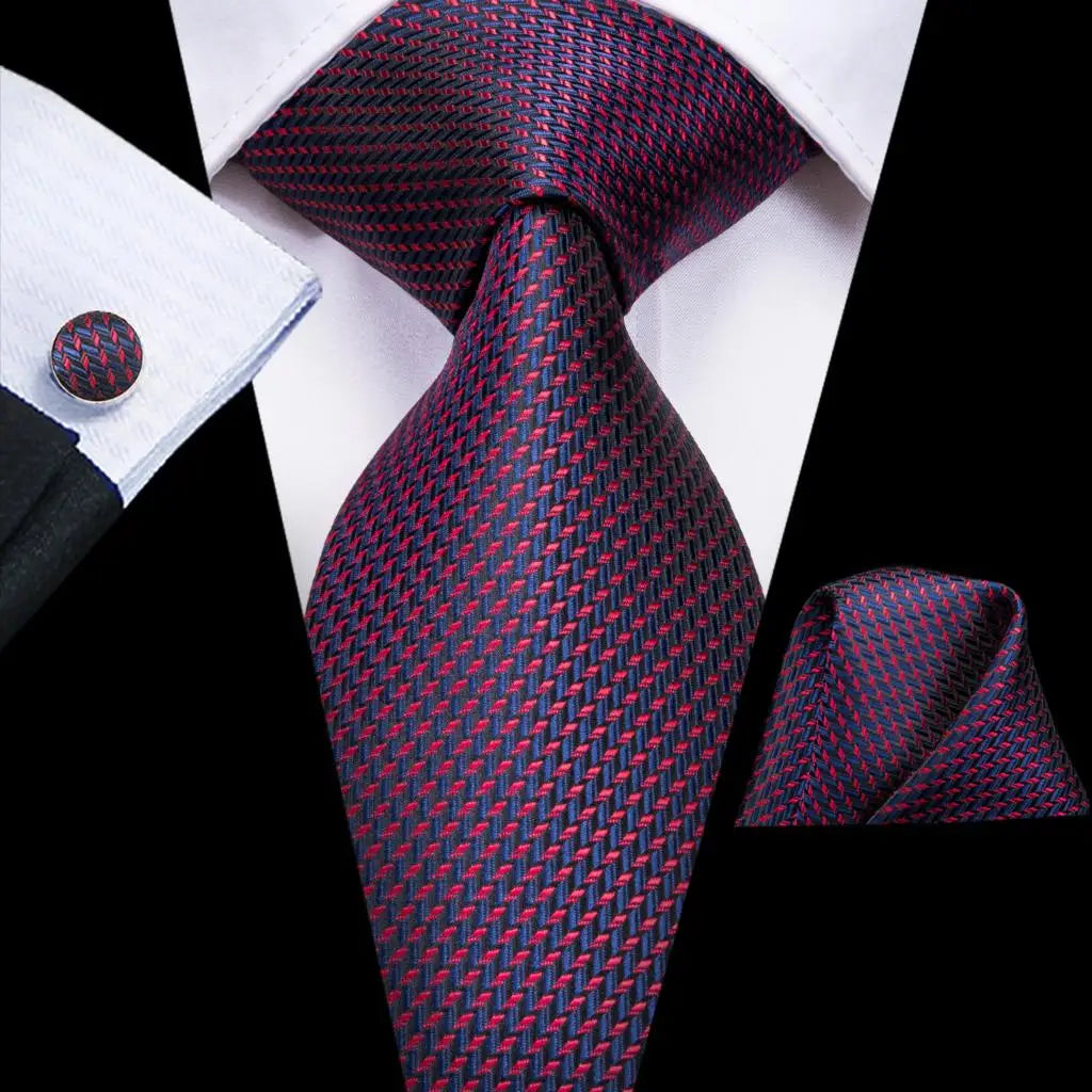 Hi-Tie – Cravate de mariage en soie violette unie à motif cachemire pour homme, ensemble de qualité avec boutons de manchette et mouchoir, cadeau tendance, livraison directe