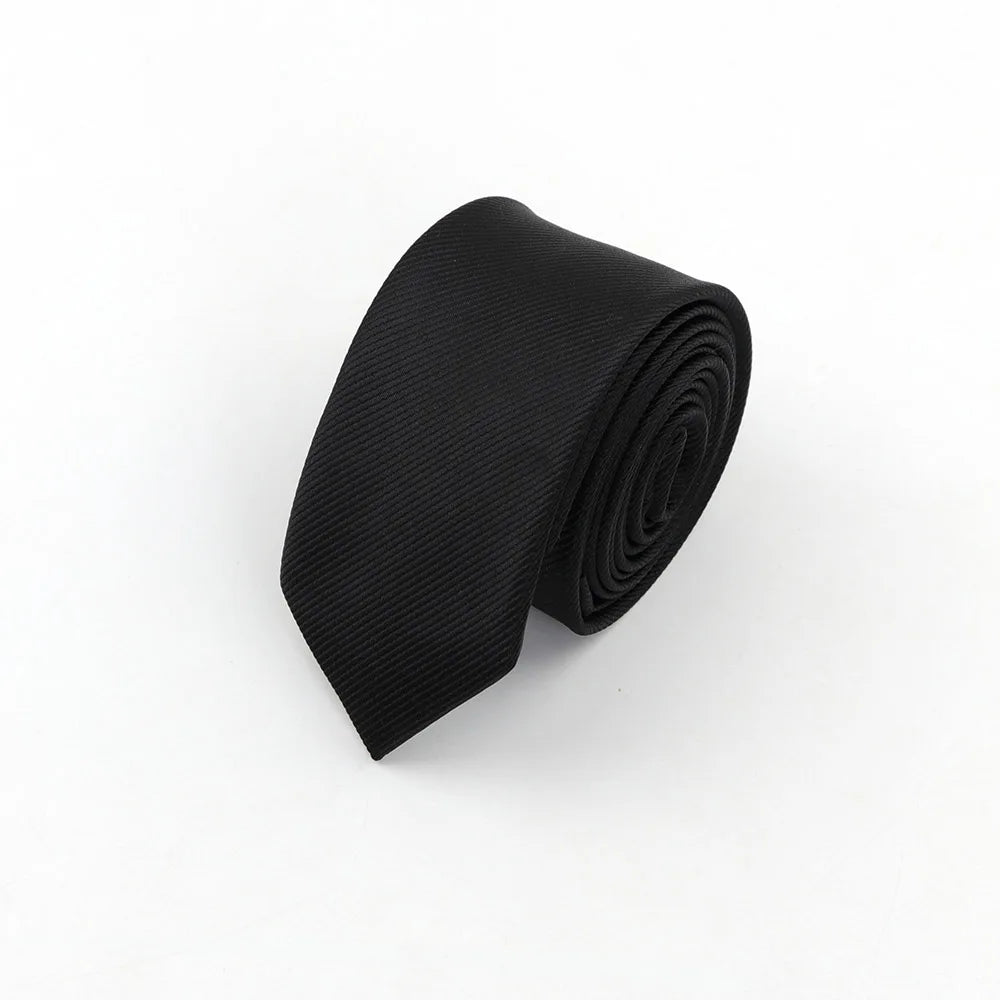 Cravate classique unie pour homme, cravate formelle à rayures, 6 cm, fine, pour mariage, slim, pour marié
