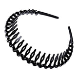 Non-slip toothed headband for pressing bangs and broken hair, pure black and versatile plastic concealed headband