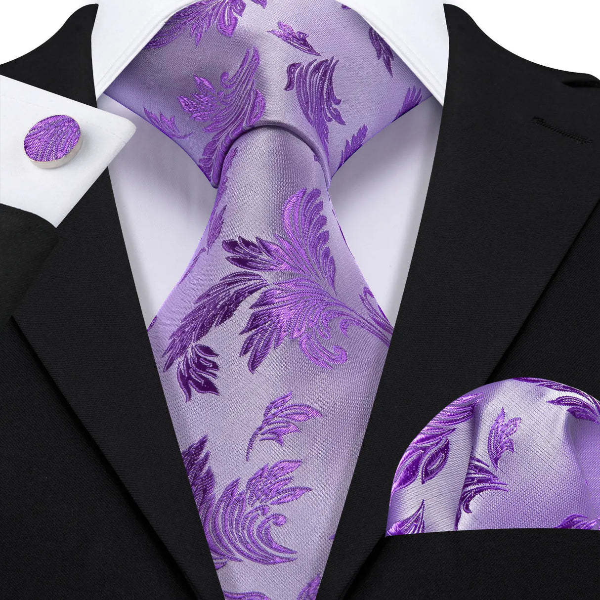 Ensemble élégant de cravates et boutons de manchette en soie à fleurs multiples pour homme, cravate jacquard à fleurs pour mariage, entreprise, fête, événement, Barry.Wang