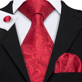Ensemble élégant de cravates et boutons de manchette en soie à fleurs multiples pour homme, cravate jacquard à fleurs pour mariage, entreprise, fête, événement, Barry.Wang