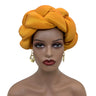 Exaggerated Big Braid Head Band African Raw Silk Turban Cap for Women Nigeria Wedding Party Headpiece Female Headband