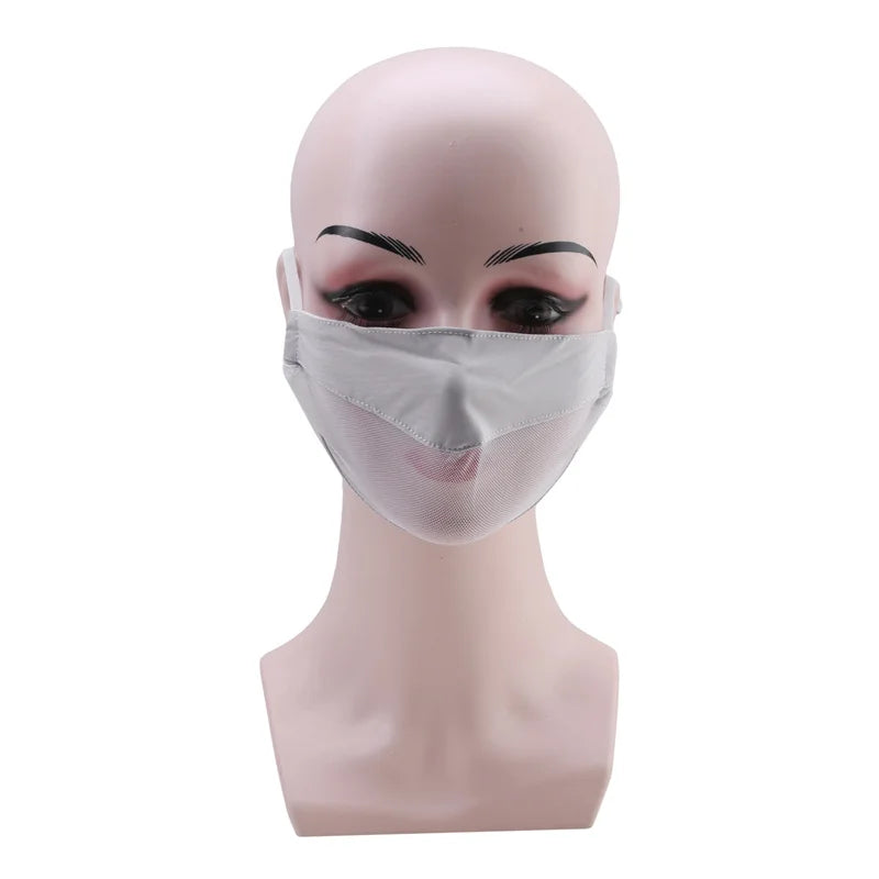 Masque de protection solaire sans trace pour femmes, en soie glacée, anti-ultraviolet, respirant, fin, tendance, été, 2024