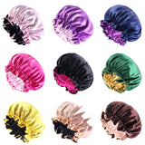 Gorro de satén reversible para mujer, gorro de dormir de doble capa ajustable, gorro de dormir redondo extragrande, gorro de ducha