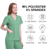 New Scrubs Set Medical Uniforms Stretch Scrub Tops with Pocket Pants Nurse Uniform Doctor Surgery Overalls Beauty Salon Workwear