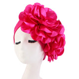New Woman Muslim Hijab Caps With Big Flower Turban Bonnet Islamic Wrap Head Inner Cap for Hijabs Trendy Headdress