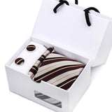 Mens Tie Set In A Box Paisley Ties For Men Gifts Luxury Necktie Pocket Square Cufflinks Wedding Business Formal Suit Tie