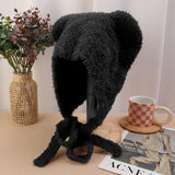 Fashion Women Beanies Caps Winter Warm Cute Bear Ear Hats Casual Plush Hat for Women Girls Earmuff Ear Protection Windproof Caps