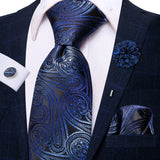 Cravate rose cachemire avec broche en soie, élégante cravate de mariage pour homme, bouton de manchette pratique, mode affaires fête, créateur de cravate haute