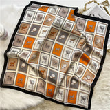 Luxusmarke Damen Schal Sommer 70cm Seidenschals Schals Lady Sonnencreme Strandschal Pferdedruck Quadratische Schals Muslimisches Kopftuch
