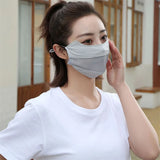Masque de protection solaire sans trace pour femmes, en soie glacée, anti-ultraviolet, respirant, fin, tendance, été, 2024