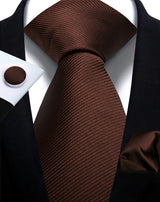 Necktie Fashion Brand Handmade Solid Necktie Handkerchief Cufflinks Set For Men Ties Suit Shirts Wedding Accessories Man Gifts