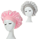 Lot de 2 bonnets en satin à larges bords en imitation soie pour femme, couvre-chefs à bande élastique
