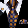 Cravate de luxe pour homme, ensemble de boutons de manchette et mouchoir en soie à rayures rouges, style business, Barry.Wang, accessoire tendance pour mariage, fête, décontracté