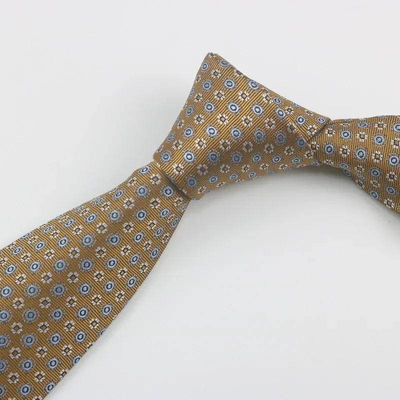 Cravate à fleurs en grille, tissée en gros, 8 cm, accessoires de mariage, bleu, homme, pois, cachemire, convient aux groupes, fêtes, bureau