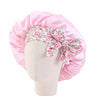 Bonnet de nuit pour enfants et filles, imprimé floral, bonnet de nuit en satin, turban, bonnet de nuit pour enfants, bonnet de soins capillaires, bonnet de nuit